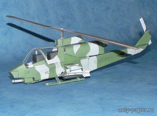 Сборная бумажная модель / scale paper model, papercraft Bell AH-1 «Cobra» 