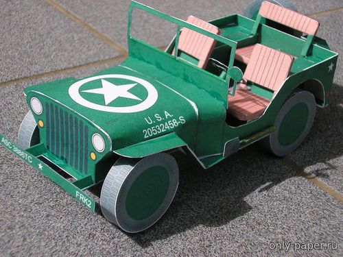 Сборная бумажная модель / scale paper model, papercraft Jeep Willys MB 1941 