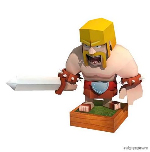 Сборная бумажная модель / scale paper model, papercraft Варвар / Barbarian (Столкновение кланов / Clash of Clans) 