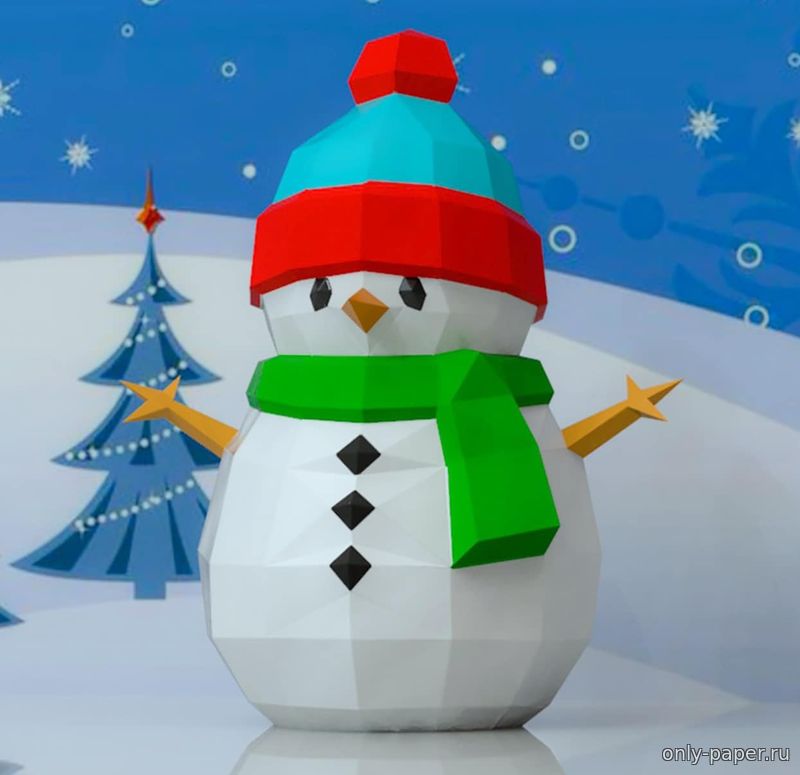 Снеговик из бумаги своими руками под елочку