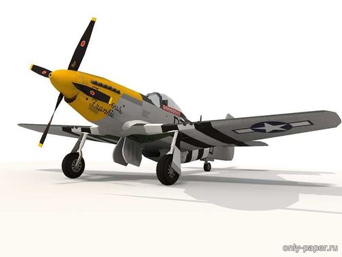 Модель самолета P-51D Mustang «Ferocious Frankie» из бумаги/картона