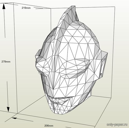 Модель шлема Ультрамена из бумаги/картона