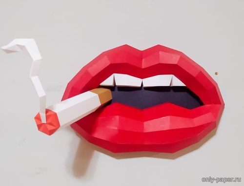 Модель украшения на стену Smoking Lips из бумаги/картона