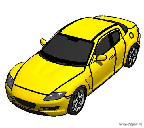 Модель автомобиля Mazda RX-8 из бумаги/картона