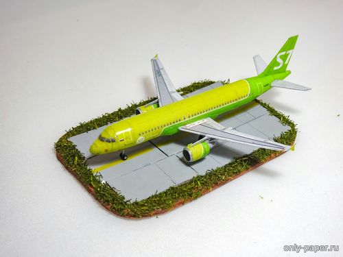 Сборная бумажная модель / scale paper model, papercraft Airbus A320-214 S7 [Переработка Paper-replika] 