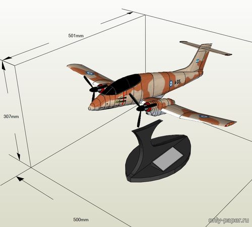 Модель самолета FMA IA.58 Pucara из бумаги/картона