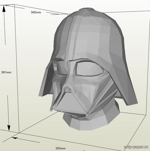 Модель шлема Дарта Вейдера из бумаги/картона