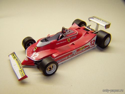 Модель болида Ferrari 312 T4 Gilles Villeneuve 1979 из бумаги/картона