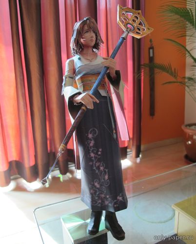 Сборная бумажная модель / scale paper model, papercraft Юна / Yuna (Final Fantasy) 