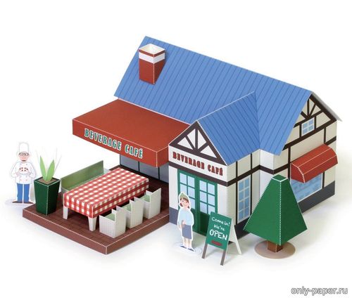 Сборная бумажная модель / scale paper model, papercraft Кафе с напитками / Beverage Café 