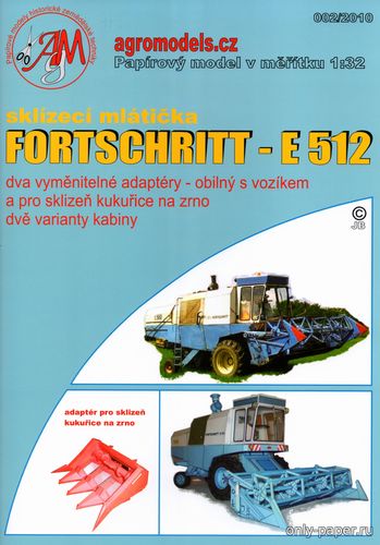 Сборная бумажная модель / scale paper model, papercraft Fortschritt E 512 (Agromodels 002) 
