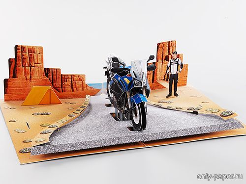 Открытка с мотоциклом Yamaha XT1200Z Super Ténéré из бумаги/картона