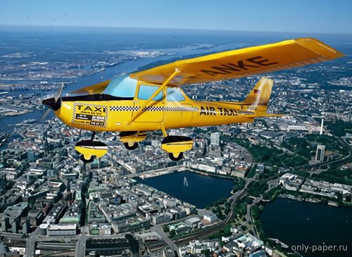 Сборная бумажная модель / scale paper model, papercraft Cessna 172 Skyhawk Air Taxi 