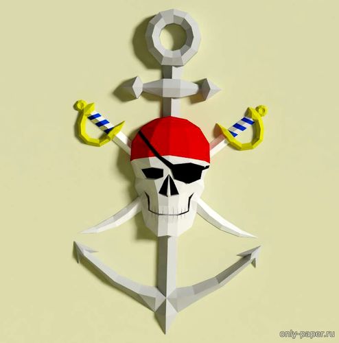 Сборная бумажная модель / scale paper model, papercraft Пиратский якорь / Pirate Anchor 