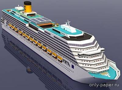 Модель круизного судна Costa Pacifica из бумаги/картона