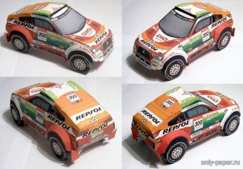Сборная бумажная модель / scale paper model, papercraft Mitsubishi MRX09 Racing Lancer Mitsubishi Ralliart Team 
