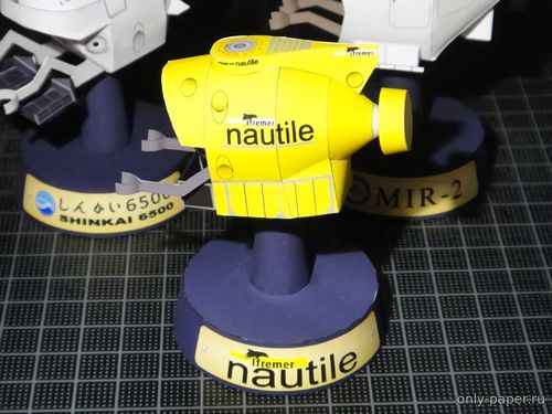 Сборная бумажная модель / scale paper model, papercraft Глубоководный аппарат Nautile, Франция 