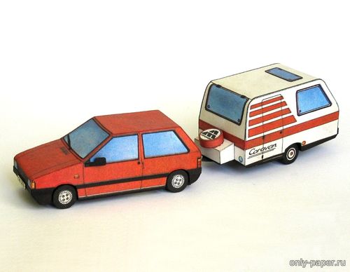 Сборная бумажная модель / scale paper model, papercraft Fiat Uno 45 Fire, Karavan (ABC 20/1986) 
