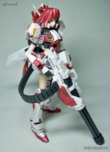 Сборная бумажная модель / scale paper model, papercraft RX78-5 Gundam Girl 
