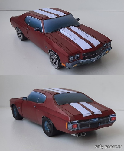 Сборная бумажная модель / scale paper model, papercraft Chevrolet Chevelle SS 1970 