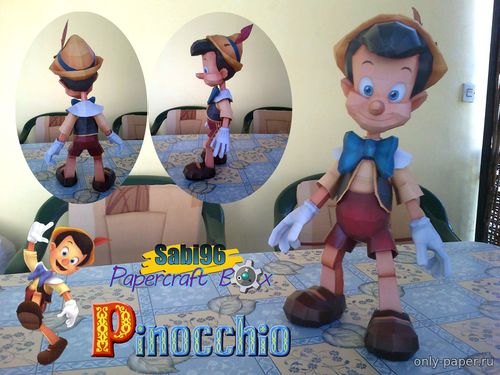 Модель фигуры Пиноккио из бумаги/картона