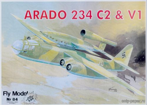 Сборная бумажная модель / scale paper model, papercraft Arado 234 C2 & V1 (Fly Model 084) 
