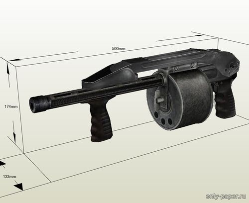 Модель гладкоствольного автоматического ружья Protecta из бумаги