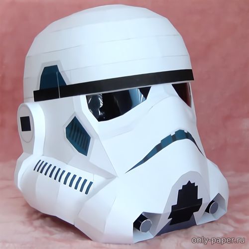 Сборная бумажная модель / scale paper model, papercraft Шлем пехотинца / Stormtrooper Helmet (Star Wars) 