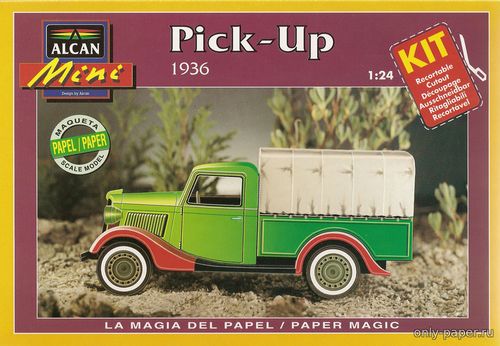 Сборная бумажная модель / scale paper model, papercraft Pick-Up 1936 (Alcan) 