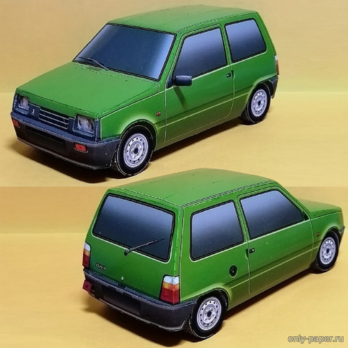 Модель автомобиля ВАЗ-1111 «Ока» из бумаги/картона