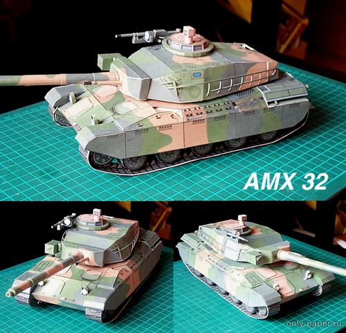 Модель танка AMX-32 из бумаги/картона