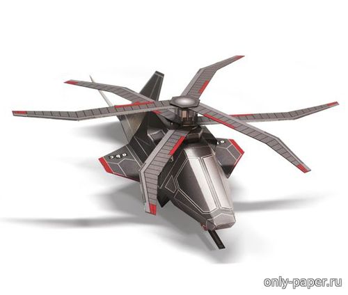 Сборная бумажная модель / scale paper model, papercraft Стелс-вертолет / Stealth vrtulník (ABC 2/2019) 