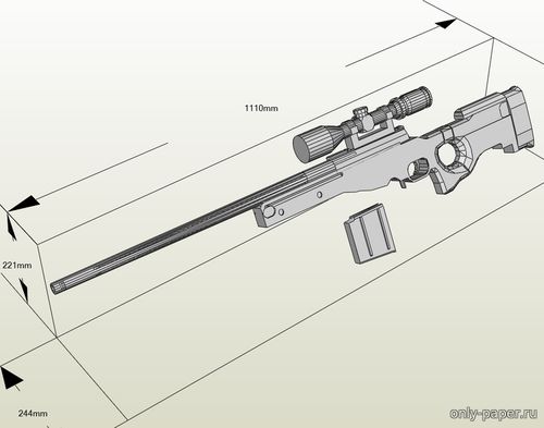 Бумажная модель снайперской винтовки L96 AWS