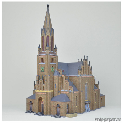 Модель церкви Св. Ламберта из бумаги/картона