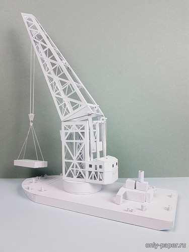 Сборная бумажная модель / scale paper model, papercraft Плавучий кран URSUS (PaperPino) 