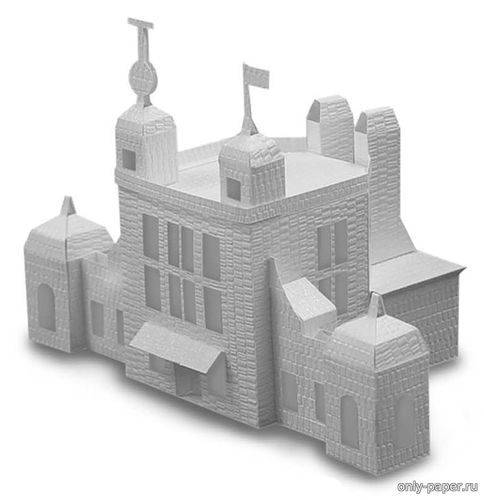 Модель здания Гринвичской обсерватории из бумаги/картона