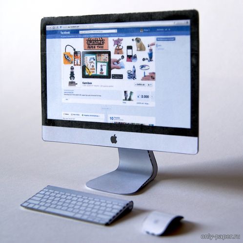 Модель моноблока Apple iMac 4,8 из бумаги/картона