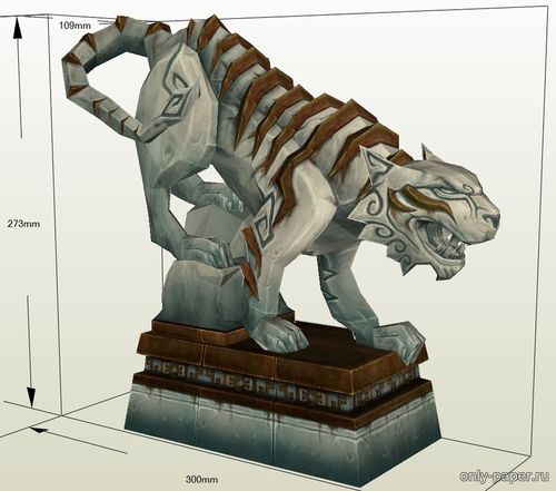 Сборная бумажная модель / scale paper model, papercraft Статуя тигра / Tiger Statue 