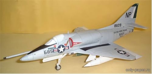 Сборная бумажная модель / scale paper model, papercraft Douglas A-4C Skyhawk (P.Model) 
