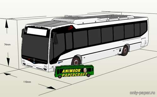 Модель автобуса Nuovobus Citta из бумаги/картона