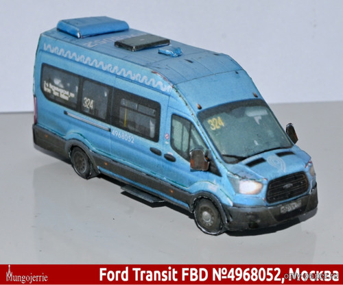 Сборная бумажная модель / scale paper model, papercraft Микроавтобус Ford Transit FBD (Mungojerrie) 