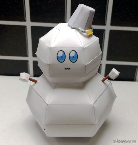 Сборная бумажная модель / scale paper model, papercraft Маленький Снеговик / Chibi Snowman 