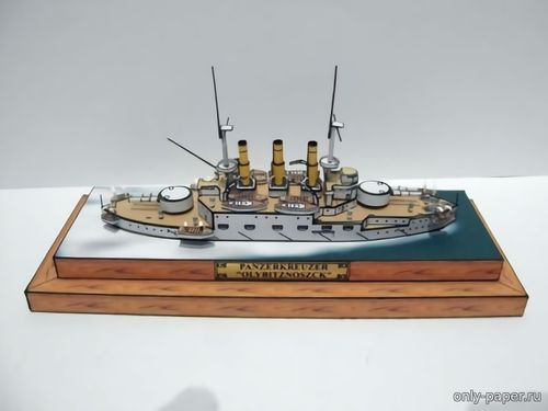 Сборная бумажная модель / scale paper model, papercraft Panzerkreuzer «Olybitznoszck» 
