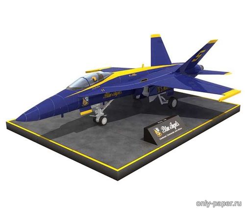 Модель самолета Boeing F/A-18 Blue Angels из бумаги/картона
