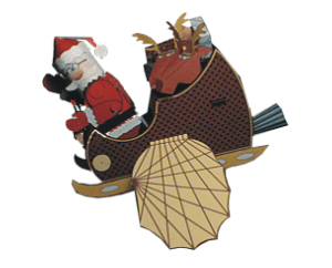 Игрушка - летающий Санта-Клауса (Деда Мороза) из бумаги/картона