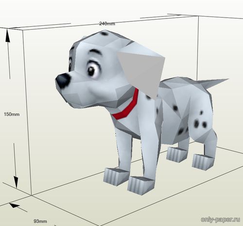 Сборная бумажная модель / scale paper model, papercraft Щенок / Puppy (101 Dalmatians) 