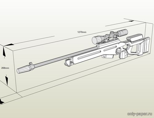 Модель снайперской винтовки СВ-98 из бумаги/картона