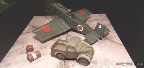 Модель Kokusai TA-GO «Kamikaze» с аэродромным пикапом из бумаги