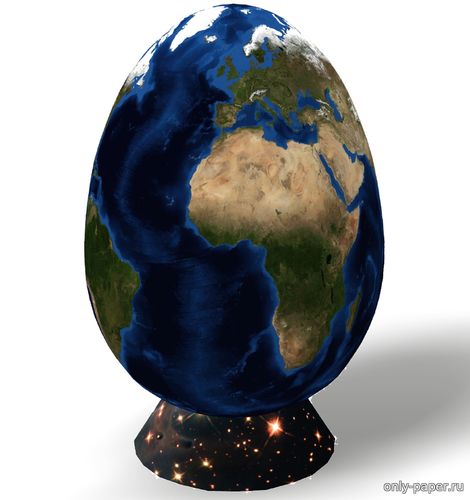 Модель глобуса Земли в форме яйца из бумаги/картона