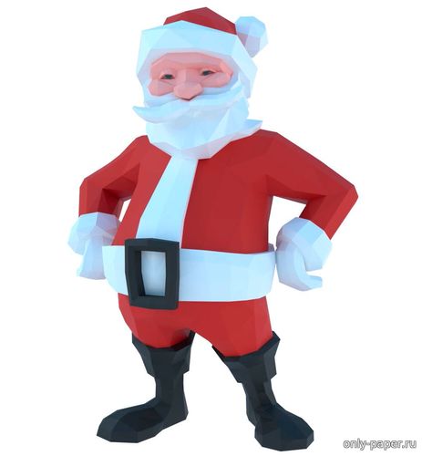Сборная бумажная модель / scale paper model, papercraft Дед Мороз (Санта Клаус) / Santa Claus 